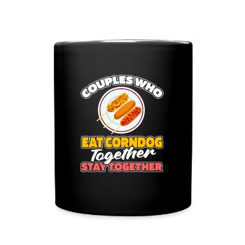 Corn Dog Corndog Pair - Full Colour Mug - black - Front