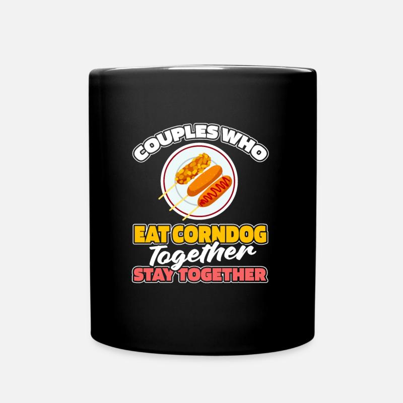 Corn Dog Corndog Pair - Full Colour Mug - black