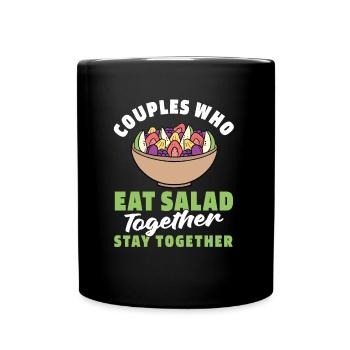 Salat Gemüse Veggie Paar - Tasse einfarbig - Schwarz - Vorne
