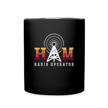 Ham Radio Operator Frequency Loves Amateur Radio - Full Colour Mug - black - Front