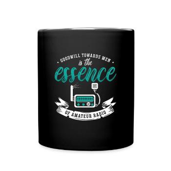 Ham Radio Goodwill Towards Men Antenna Radio Tower - Full Colour Mug - black - Front