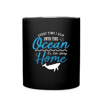 Marine Biology Every Time I Slip Into Underwater - Full Colour Mug - black - Front