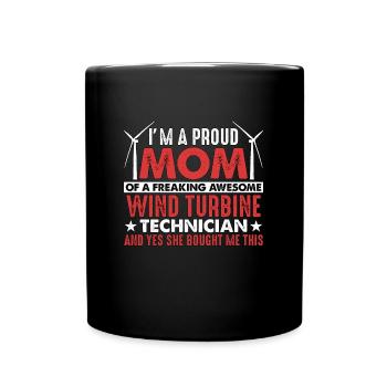 Technologie éolienne Je suis une fière maman de l’énergie verte - Mug uni - noir - Devant