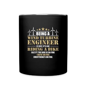 Wind Turbine Tech Being A Wind Turbine Technician - Full Colour Mug - black - Front