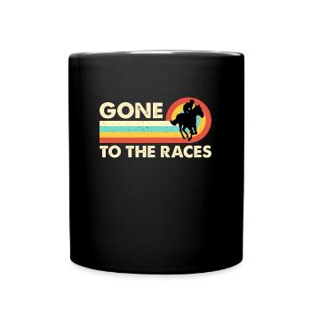 Horse Racing Gone To The Retro Loves Horse Riding - Tasse einfarbig - Schwarz - Vorne