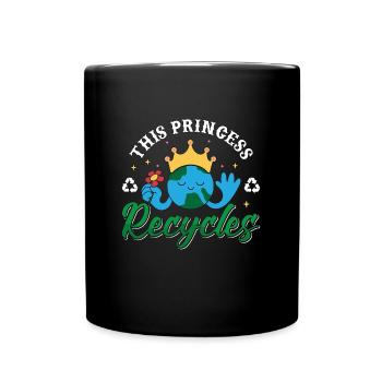 Recycling This Princess Recycles Go Green Recycler - Full Colour Mug - black - Front