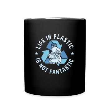 Recycling Life In Plastic Is Recycle Bin Recycler - Full Colour Mug - black - Front