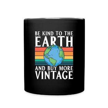 Recycling Be Kind To The Retro Go Green Recycler - Full Colour Mug - black - Front