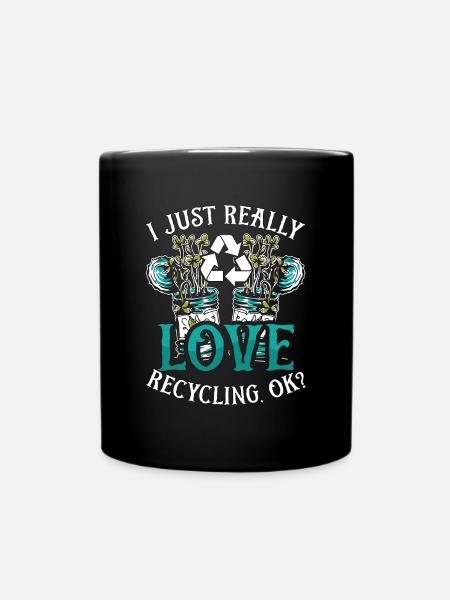Recyclage J’aime vraiment recycler écologique - Mug uni - noir