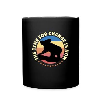 Global Warming The Time For Change Retro Activism - Full Colour Mug - black - Front