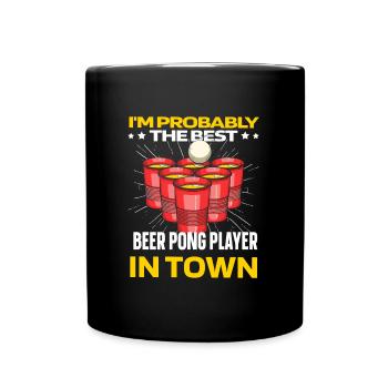 Beerpong Bier Ball Flunky Ball - Tasse einfarbig - Schwarz - Vorne