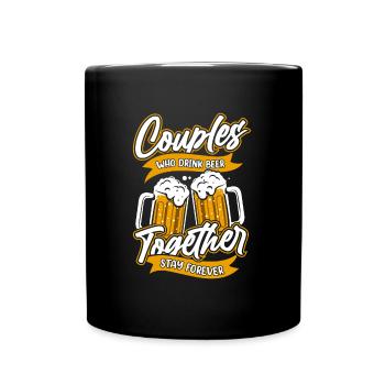 Couple d’amateurs de bière - Mug uni - noir - Devant