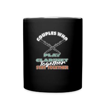 Klarinette Klarinettist Paar - Tasse einfarbig - Schwarz - Vorne