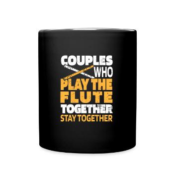 Flutist Flute Pair - Full Colour Mug - black - Front