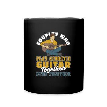 Akustikgitarre Paar - Tasse einfarbig - Schwarz - Vorne