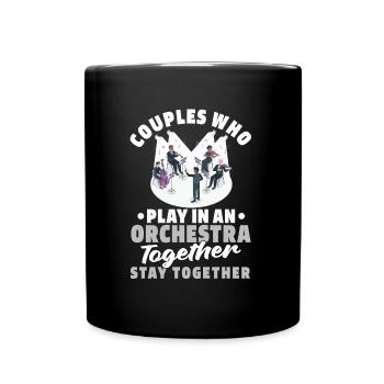 Orchestra Couple - Full Colour Mug - black - Front