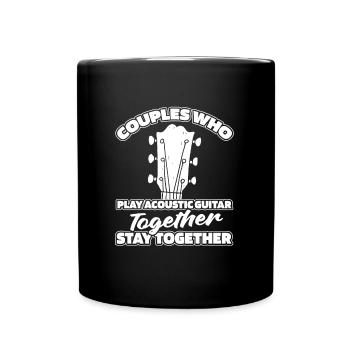 Akustikgitarre Paar - Tasse einfarbig - Schwarz - Vorne