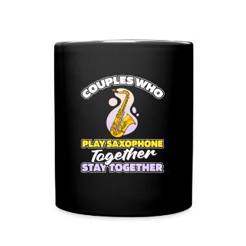 Saxophone Paire de Saxophones - Mug uni - noir - Devant