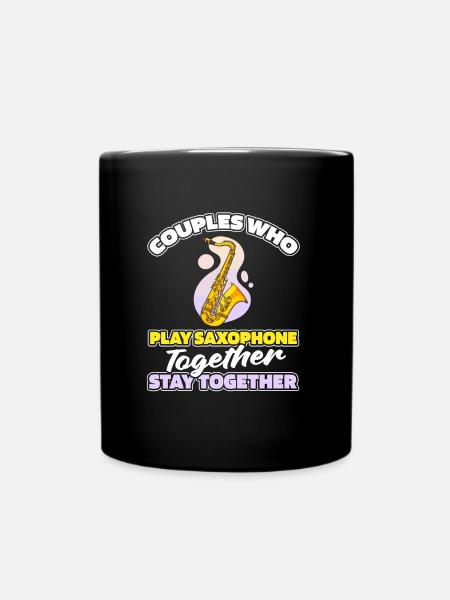 Saxophon Saxofon Paar - Tasse einfarbig - Schwarz