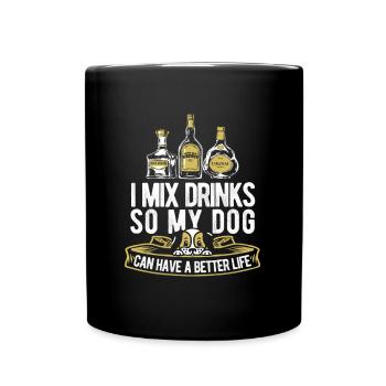 Bartender Bartender Dog - Full Colour Mug - black - Front