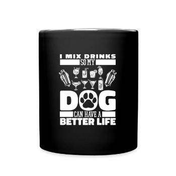 Bartender Bartender Dog - Full Colour Mug - black - Front