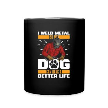 Chien forgeron métallurgiste - Mug uni - noir - Devant