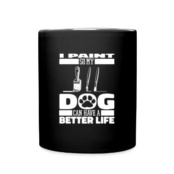 Peintre Vernisseur Chien - Mug uni - noir - Devant