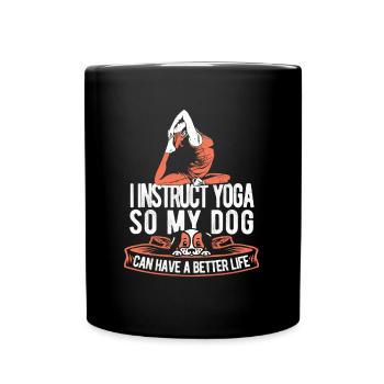 Yoga Teacher Yoga Instructor Dog - Full Colour Mug - black - Front