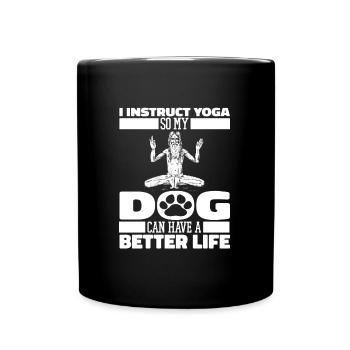 Yoga Teacher Yoga Instructor Dog - Full Colour Mug - black - Front