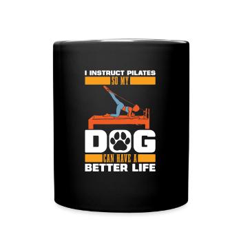 Pilates Trainer Dog - Full Colour Mug - black - Front