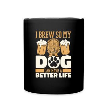 Hobby Brewer Beer Craft Beer Dog - Full Colour Mug - black - Front