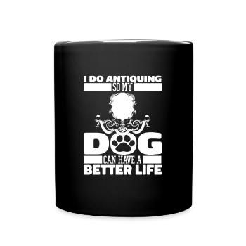 Antiques Antique Dealer Dog - Full Colour Mug - black - Front