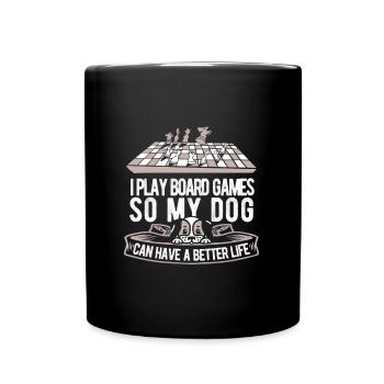 Jeu de société jeu de société chien - Mug uni - noir - Devant