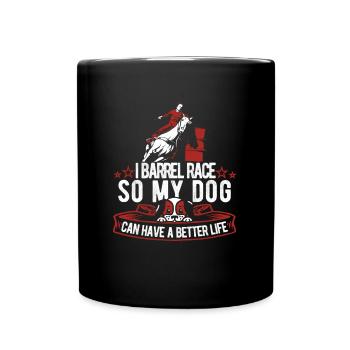 Barrel Racing Western Riding Barrel Racing Dog - Mug uni - noir - Devant