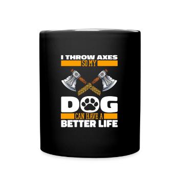 Axe Throwing Axe Thrower Dog - Full Colour Mug - black - Front