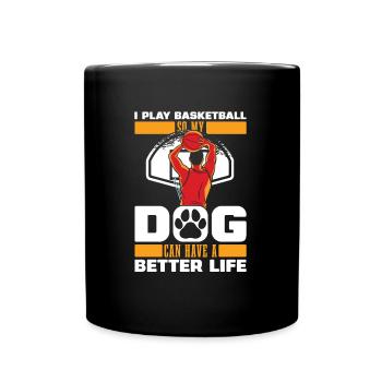 Basketteur Basketteur Chien - Mug uni - noir - Devant