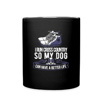 Xc Runner Cross Country Running Dog - Full Colour Mug - black - Front