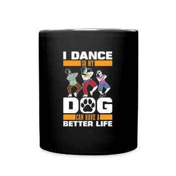 Chien danseur dansant - Mug uni - noir - Devant