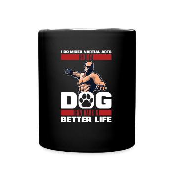Mixed Martial Arts Hund - Tasse einfarbig - Schwarz - Vorne