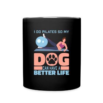 Pilates dog - Full Colour Mug - black - Front