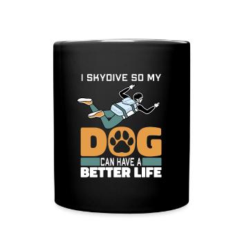Chien parachutiste parachutiste - Mug uni - noir - Devant