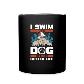 Nageur Nageurs Chien - Mug uni - noir - Devant