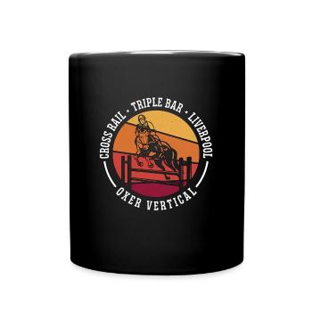 Saut d’obstacles Cross Rail Triple Bar Retro Horses - Mug uni - noir - Devant
