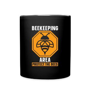 Beekeeping Are Protected The Honeybees Beekeeper - Tasse einfarbig - Schwarz - Vorne
