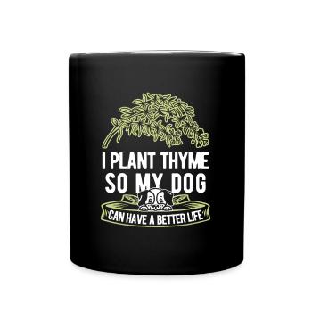 Thyme Herb Dog - Full Colour Mug - black - Front