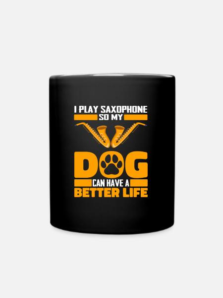 Saxophone Saxophone Chien - Mug uni - noir