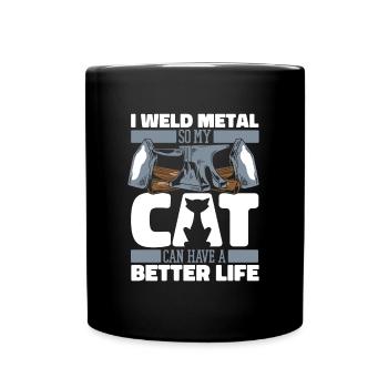 Forgeron Métallurgiste Chat - Mug uni - noir - Devant