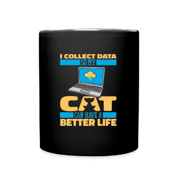 Data Science Data Analyst Katze - Tasse einfarbig - Schwarz - Vorne