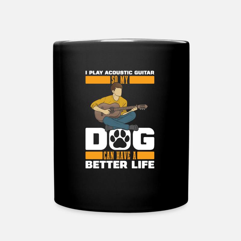 Chien de guitare acoustique - Mug uni - noir