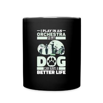 Orchestra Dog - Full Colour Mug - black - Front